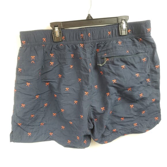 The North Face Pull On Mens Pickaxe Design Navy Blue Red Shorts Sz Medium - Picture 3 of 10